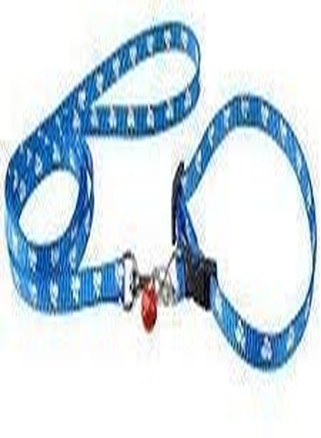 Pups&Pets Pet Adjustable Collar 10 MM Blue Color Paw Print - Image 1